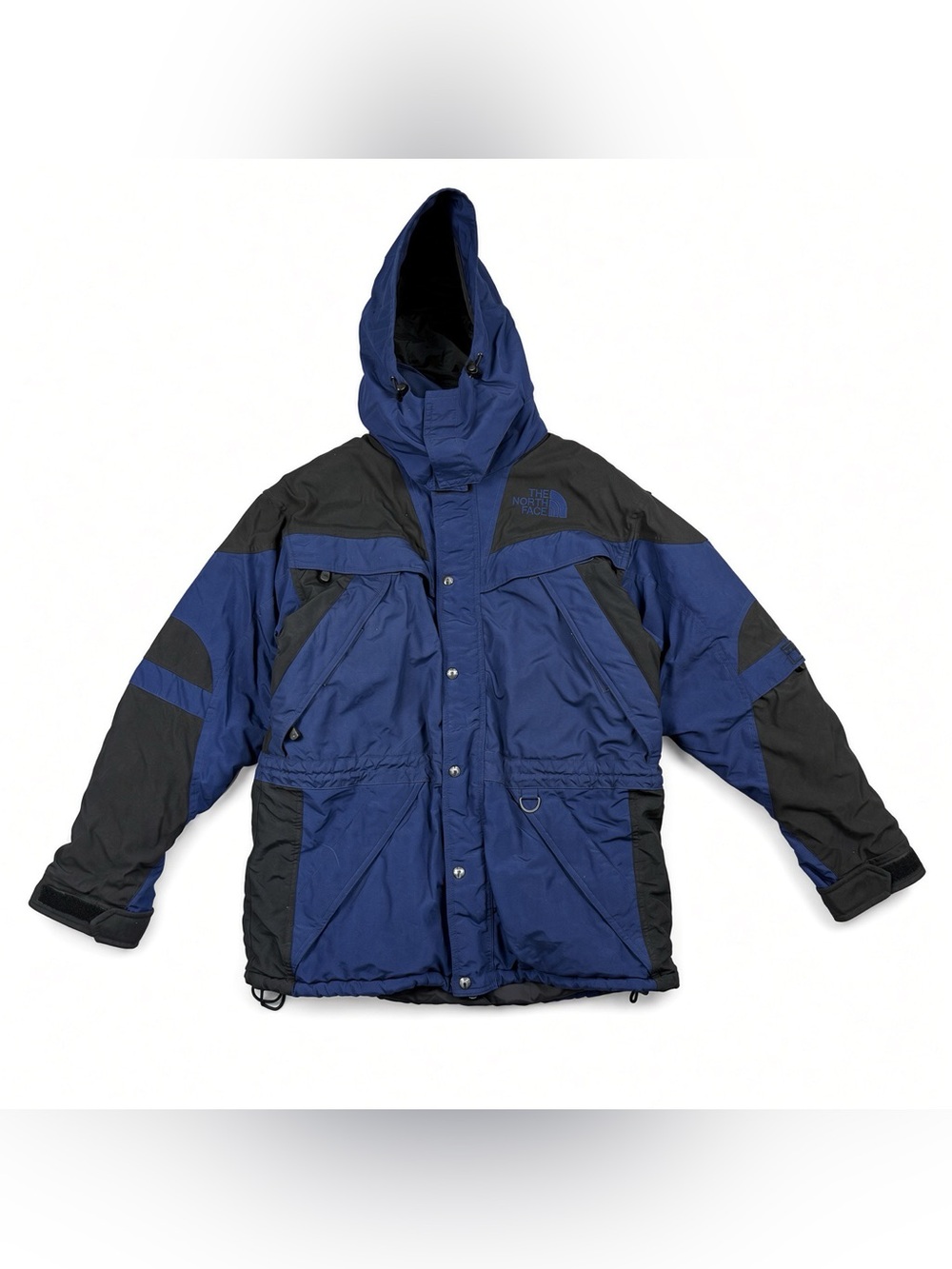 Vintage 90s The North Face Mountain Jacket Blue Black Hooded Parka Men’s L Gorpc